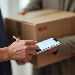 Recipient signing for delivery on handheld device