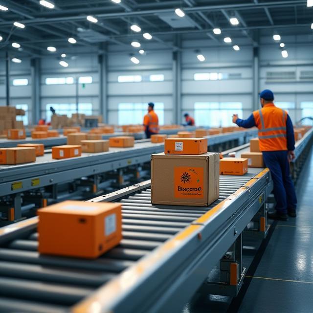 Express parcel sorting at Koala Express air hub