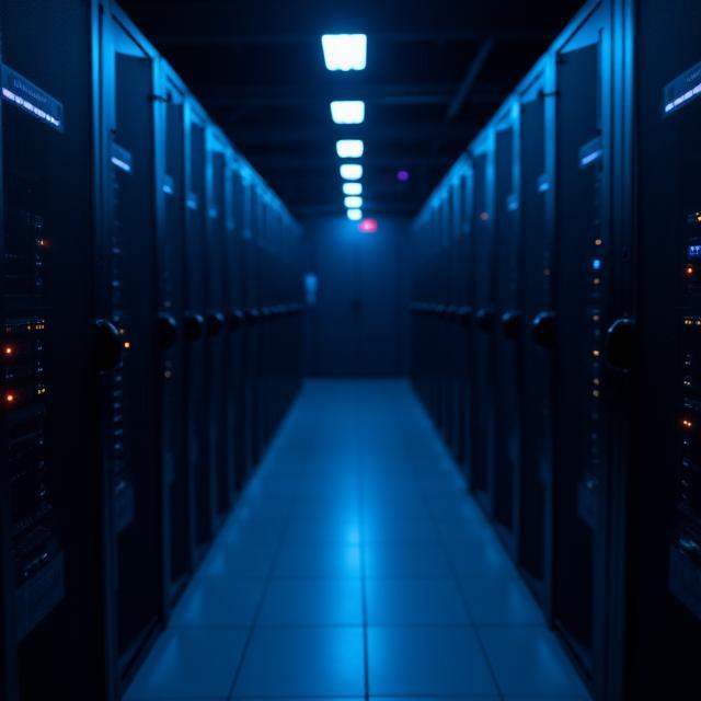 Secure server racks in Australian data centre
